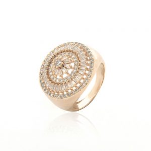 ANEL PIZZA DOURADO COM ZIRCONIA CRISTAL - TI0177BA - TIAMO SEMIJOIAS