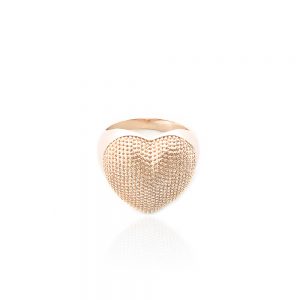 Anel coraçao pontilhado dourado - TI0135BA - Tiamo semijoias