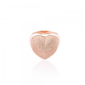 Anel coração pontilhado rose - TI0135BA - Tiamo semijoias