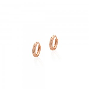 Brinco dourado argolinha pequena com zirconia - TI0662MSX - Tiamo semijoias