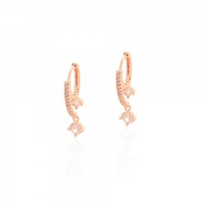 Brinco dourado com zirconia - TI0452MSX - Tiamo semijias