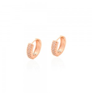 Brinco durado argolinha grande com zirconia - TI0686MSX - Tiamo semijoias