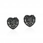 Brinco grafite coraçao com zirconia negra - TI0098ACX - Tiamo Semijoias