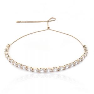 CHOKER REGULAVEL DOURADO COM ZIRCONIA CRISTAL - TI0167BA - TIAMO SEMIJOIAS