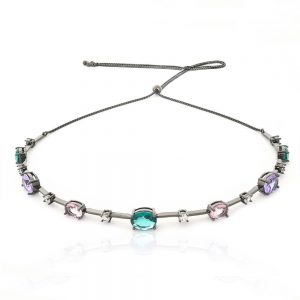 CHOKER REGULAVEL GRAFITE COM ZIRCONIA COLORIDA - TI0153BA - TIAMO SEMIJOIAS