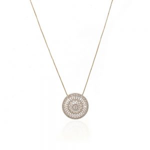 COLAR PIZZA DOURADO COM ZIRCONIA CRISTAL - TI0175BA - TIAMO SEMIJOIAS