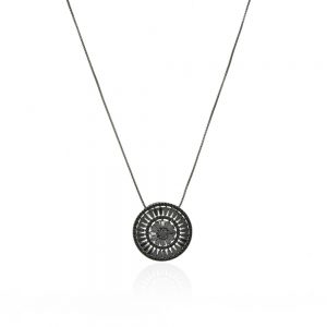 COLAR PIZZA GRAFITE COM ZIRCONIA NEGRA - TI0175BA TIAMO SEMIJOIAS