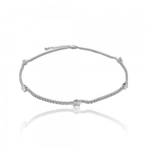 Choker gota prateado com zirconia - TI0399BA - Tiamo semijoias