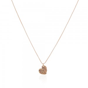 Colar coraçao dourado com pedras em zirconia - TI0599MSX - Tiamo