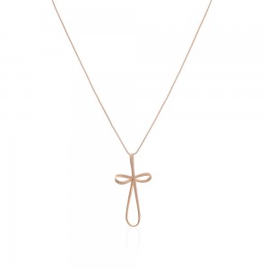Colar dourado com pingente crucifixo - TI0377MSX - Tiamo Semijoias
