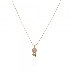 Colar dourado pingente menino com zirconia - TI0577MSX - Tiamo