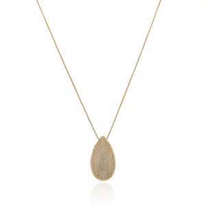 Colar gota pontilhado dourado - TI0136BA - Tiamo semijoias