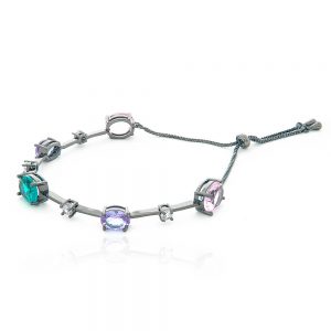 PULSEIRA SHAMBALA GRAFITE COM ZIRCONIA COLORIDA - TI0156BA - TIAMO SEMIJOIAS