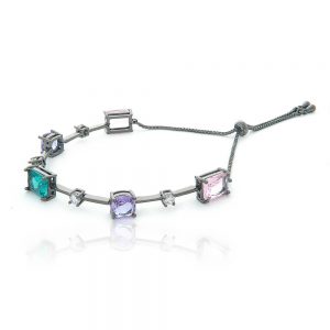 PULSEIRA SHAMBALA GRAFITE COM ZIRCONIA COLORIDA - TI0157BA - TIAMO SEMIJOIAS