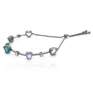 PULSEIRA SHAMBALA GRAFITE COM ZIRCONIA COLORIDA - TI0158BA - TIAMO SEMIJOIAS