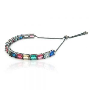 PULSEIRA SHAMBALA GRAFITE COM ZIRCONIA COLORIDA - TI0162BA - TIAMO SEMIJOIAS