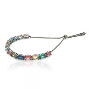 PULSEIRA SHAMBALA GRAFITE COM ZIRCONIA COLORIDA - TI0164BA - TIAMO SEMIJOIAS