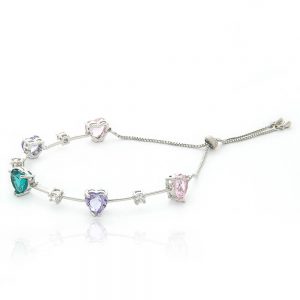 PULSEIRA SHAMBALA PRATEADA COM ZIRCONIA COLORIDA - TI0158BA - TIAMO SEMIJOIAS