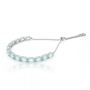 PULSEIRA SHAMBALA PRATEADA COM ZIRCONIA QUARTZO AZUL -TI0166BA - TIAMO SEMIJOIAS