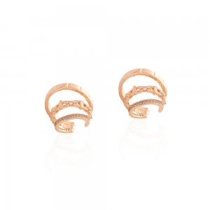 Piercing dourado em metal com zirconias - TI0415MSX - Tiamo Semijoias