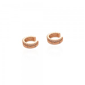 Piercing fake dourado argola Metal com zirconias - TI0740MSX - Tiamo Semijoias