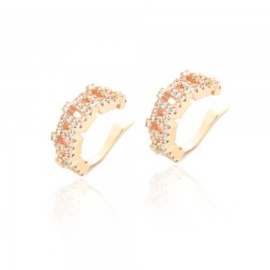 Piercing fake dourado com zirconia - TI0011BA - Tiamo semijoias