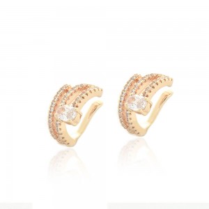 Piercing fake dourado com zirconia - TI0013BA - Tiamo semijoias