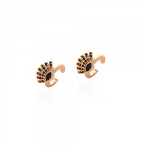 Piercing fake olho grego com cilios em zirconias coloridas - TI0595MSX - Tiamo Semijoias