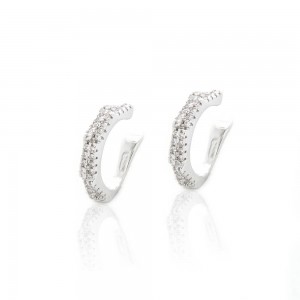 Piercing fake prateado com zirconia - TI0006BA - Tiamo semijoias
