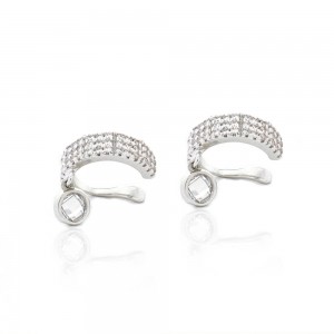 Piercing fake prateado com zirconia - TI0014BA - Tiamo semijoias