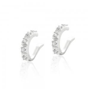 Piercing fake prateado com zirconia - TI0016BA - Tiamo semijoias