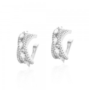 Piercing fake prateado com zircônia - TI0025BA - Tiamo semijoias