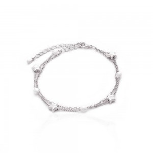 Pulseira Prateada estrela com perolas - TI0706MSX - Tiamo Semijoias
