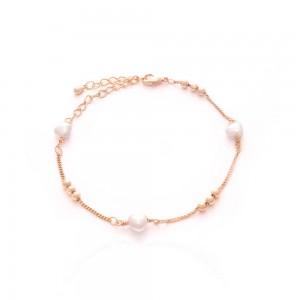 Pulseira dourada com perola - TI0702MSX - Tiamo semijoias
