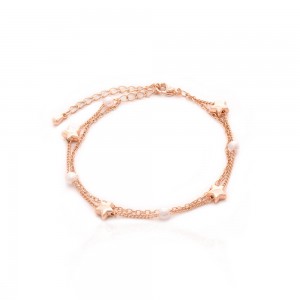 Pulseira dourada estrela com perolas - TI0706MSX - Tiamo Semijoias
